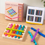 Smart Rainbow Stick Logic Puzzle - Wooden Brain Teaser for Kids