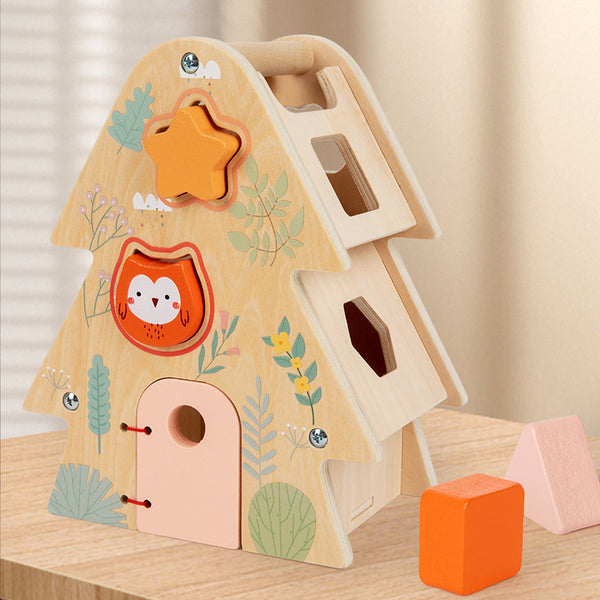 The Big Tree Wisdom House – Wooden Shape Sorter & Storytelling Set