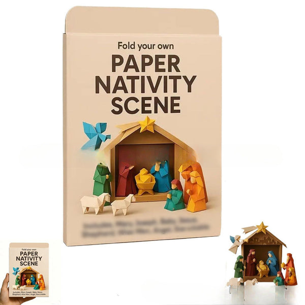 Fold-Your-Own Paper Nativity Scene Craft Set