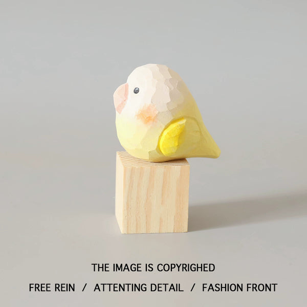 Carved Wooden Parrot Figurine