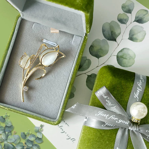 Tulip Brooch in Velvet Gift Box