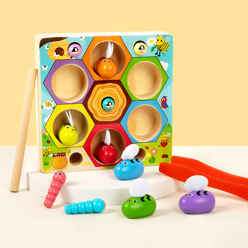 Little Learners Wooden Sorting & Skill Games (Fishing or Bees)