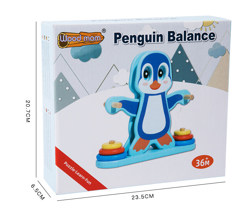 Wooden Penguin Balance & Stacking Toy