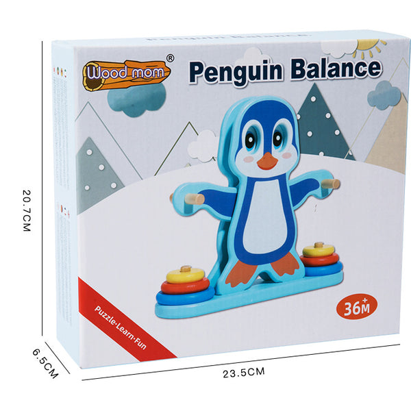 Wooden Penguin Balance & Stacking Toy