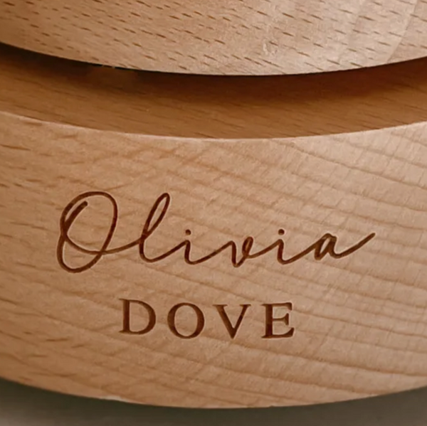 Personalised Wooden Musical Carousel – Custom Name Horses Music Box