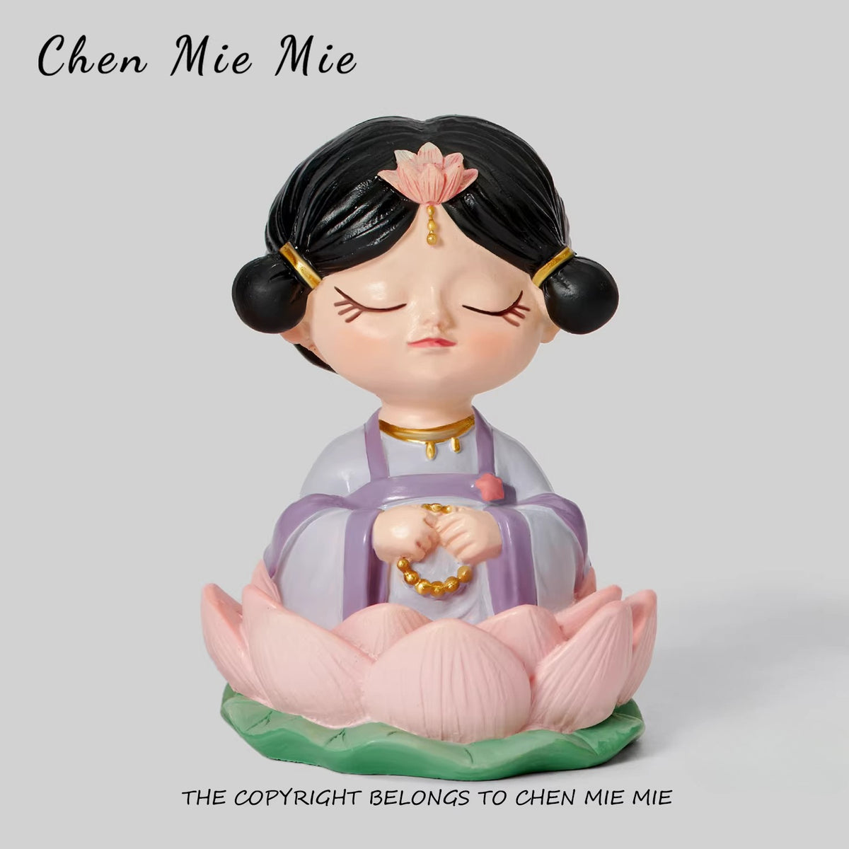 Meditating Lotus Girl Figurine