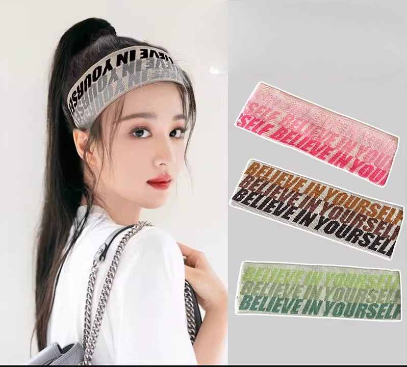Sporty Lettered Elastic Headband
