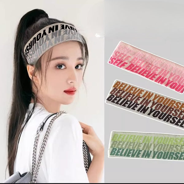 Sporty Lettered Elastic Headband