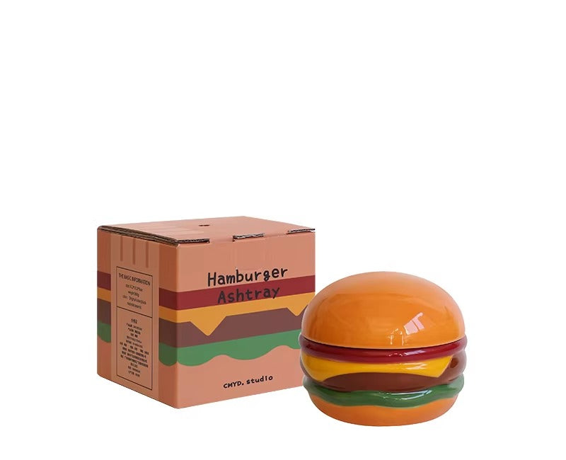 Creative Hamburger Lidded Ashtray
