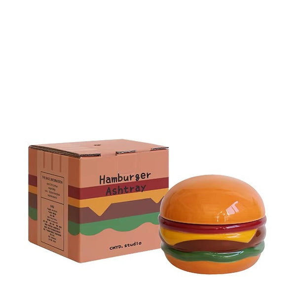 Creative Hamburger Lidded Ashtray