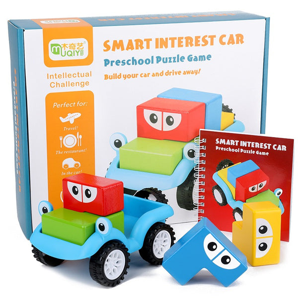 Smart Car Wooden Building Block Puzzle
