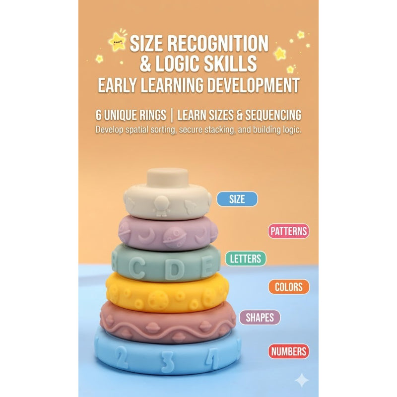 Soft Silicone Stacking Rings Learning Toy for Babies & Toddlers