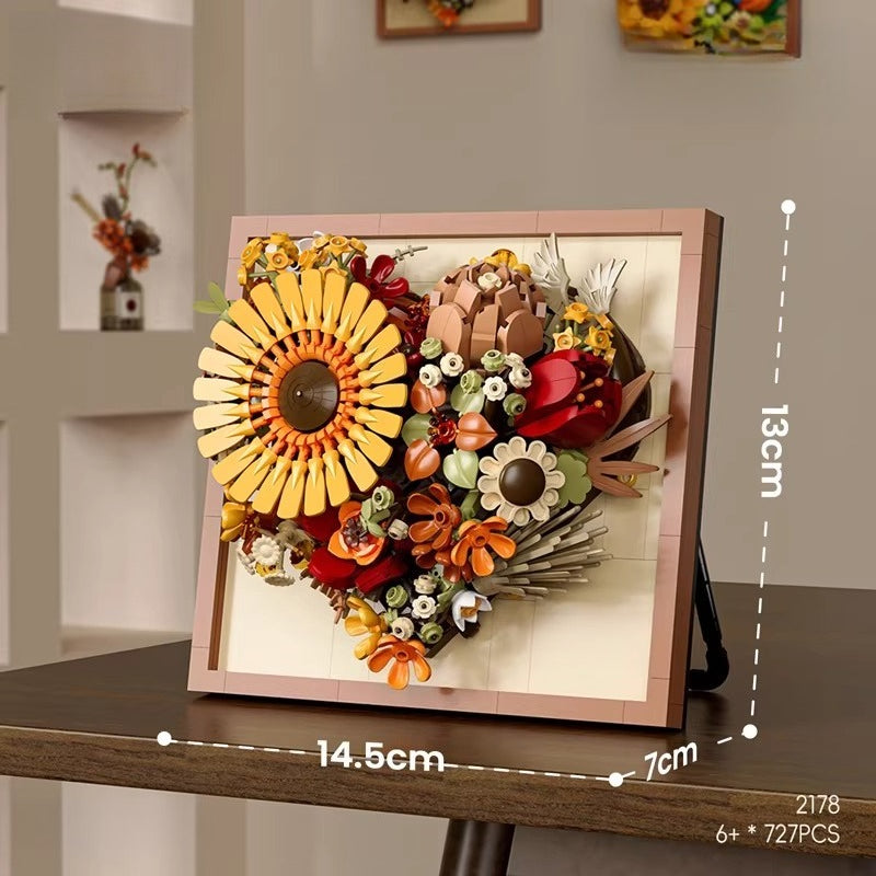 3D Floral Building Block Picture Frame