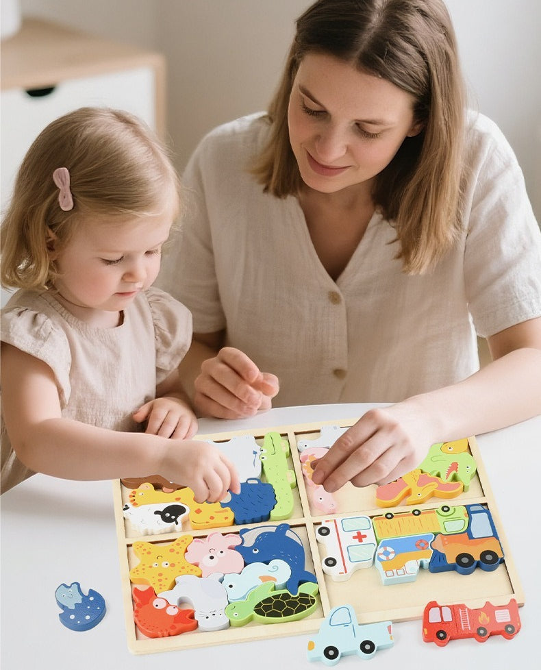 Montessori 3D Wooden Puzzle for Early Learning