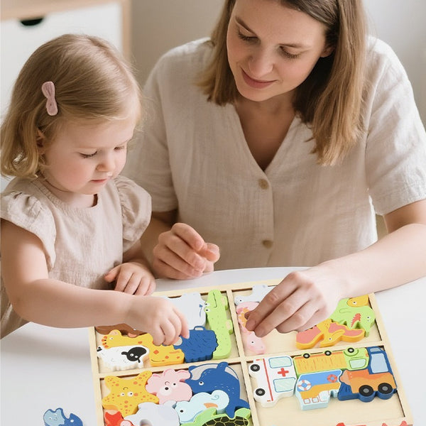 Montessori 3D Wooden Puzzle for Early Learning