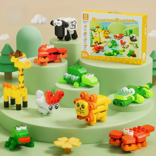154-Piece Animal World Large Building Blocks Gift Set