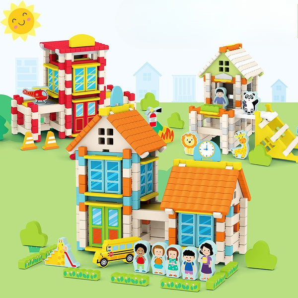 Little Architect Wooden Village Building Sets