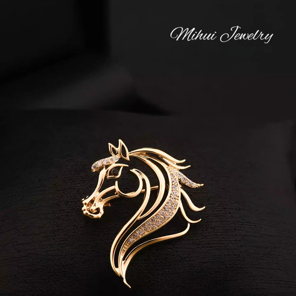 Elegant Galloping Horse Lapel Pin