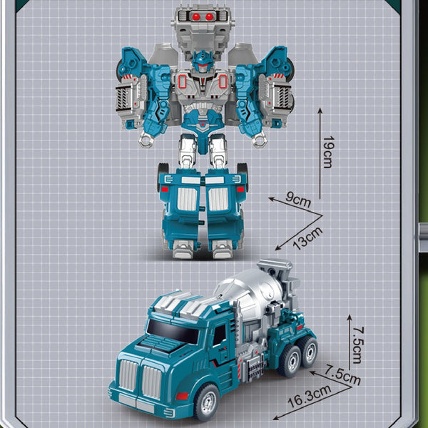 2-in-1 Transforming Cement Mixer & Robot Action Figure