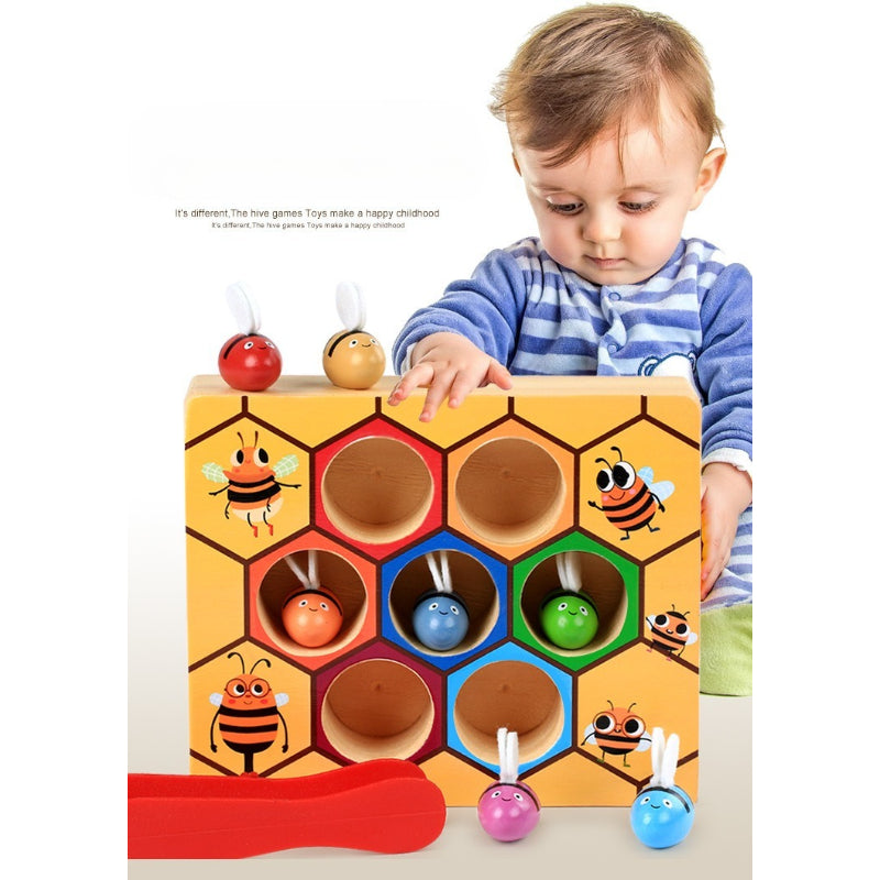 Wooden Beehive Clip & Sort Game