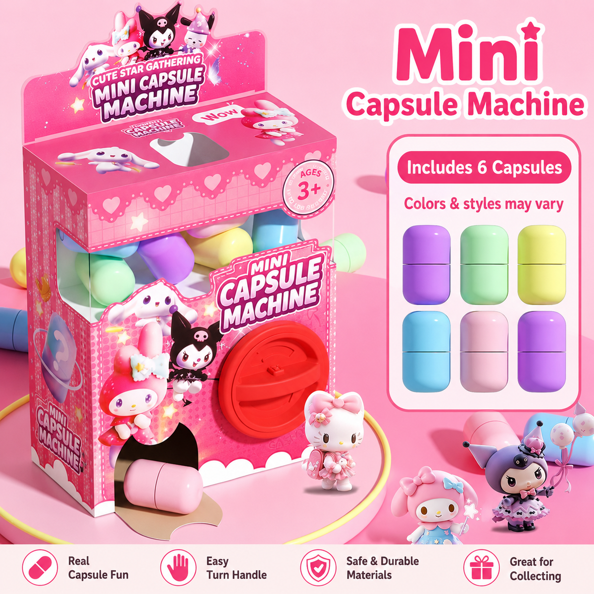 Sanrio Character Gashapon Machine: Twist for Surprise Eggs