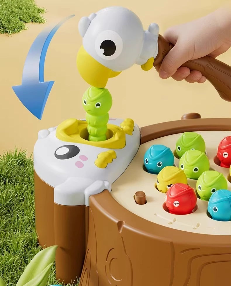 Woodpecker Magnetic Catching Worms Toy with Sound