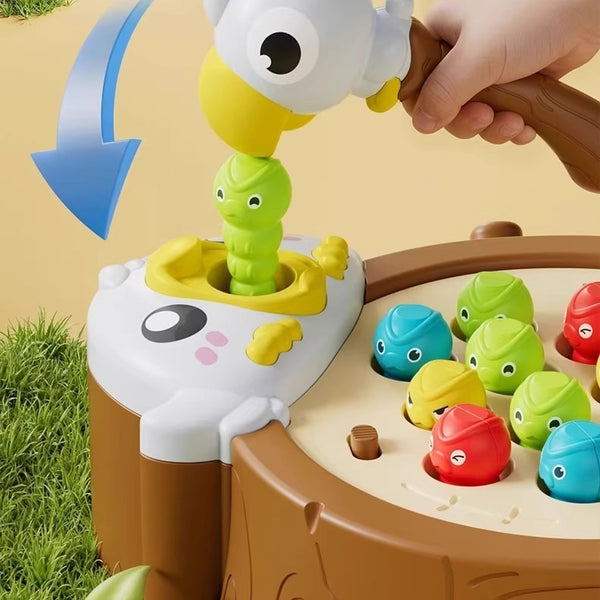 Woodpecker Magnetic Catching Worms Toy with Sound