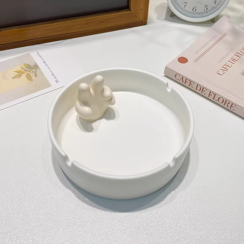 Ceramic Peace Sign Hand Ash Tray