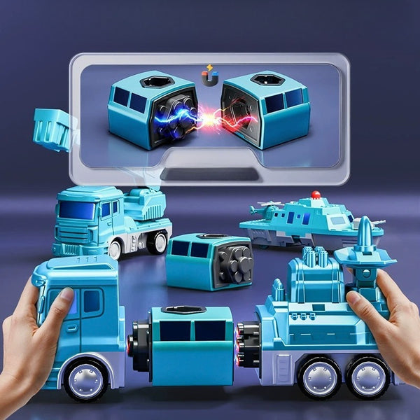 35-Piece Magnetic Military Transformation Set with Storage Box