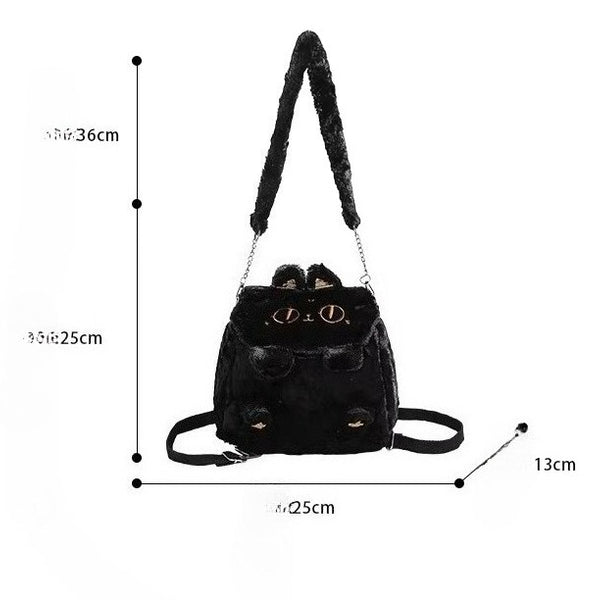 Anderson Cat Embroidered Plush Backpack