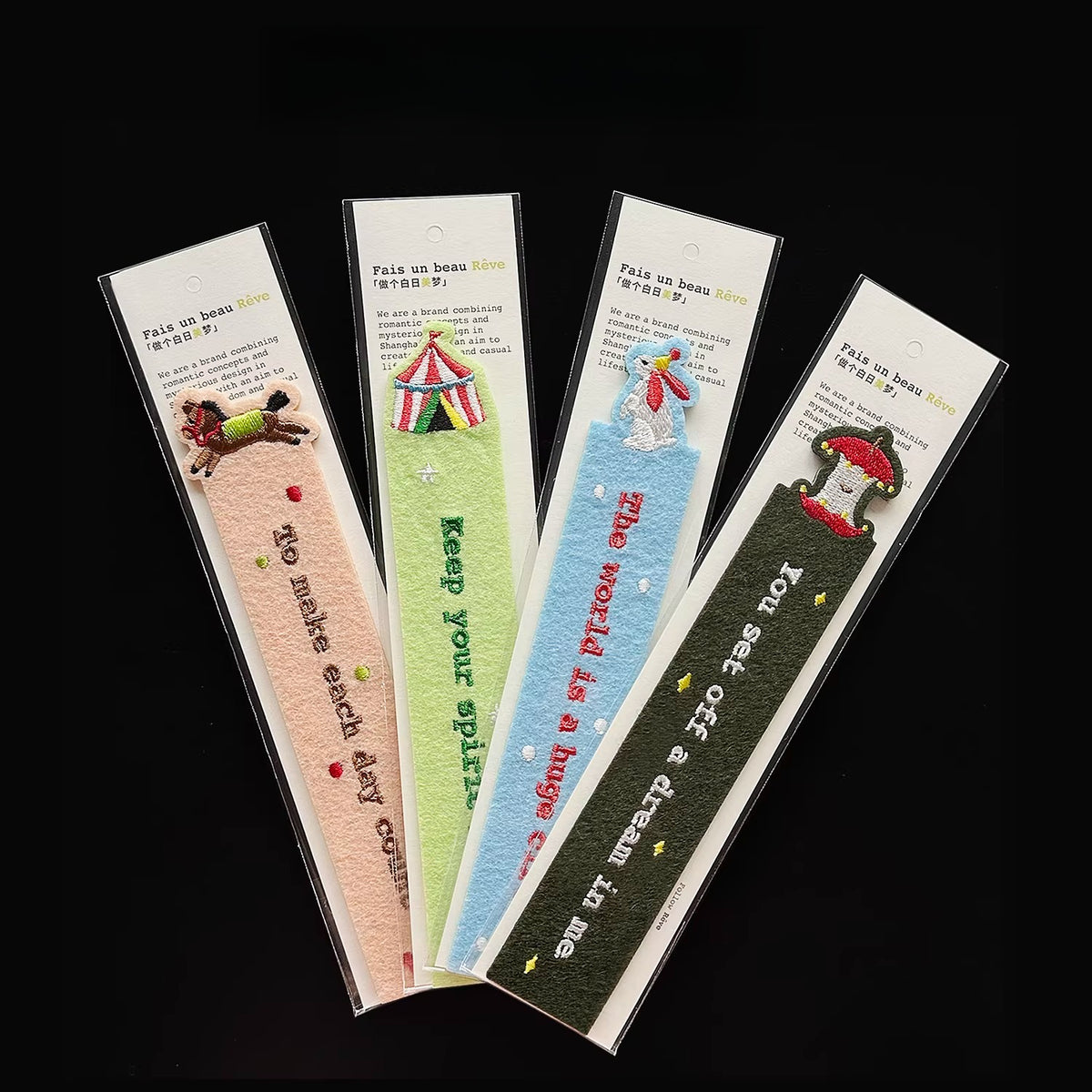 Circus Embroidered Felt Bookmark