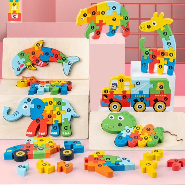 Wooden Number Jigsaw Puzzle for Kids