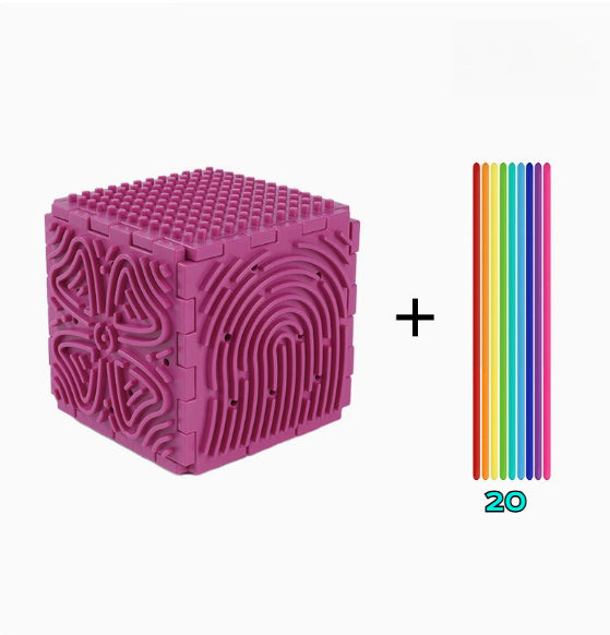 3D Sensory Puzzle Cube with Silicone Strings