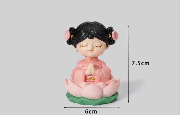Meditating Lotus Girl Figurine