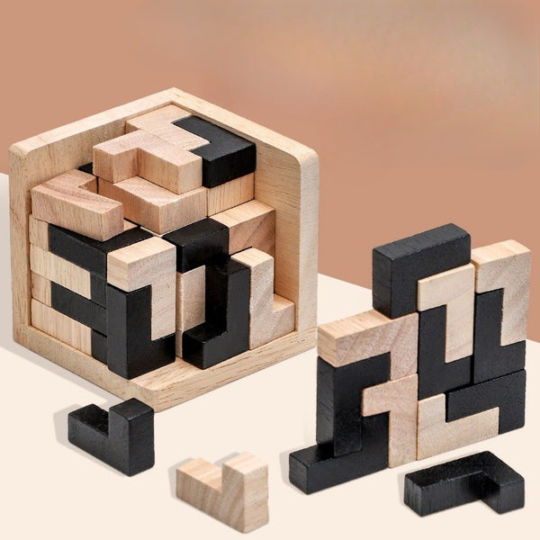 The 54-Piece Challenge Cube | Solid Wood Brain Teaser