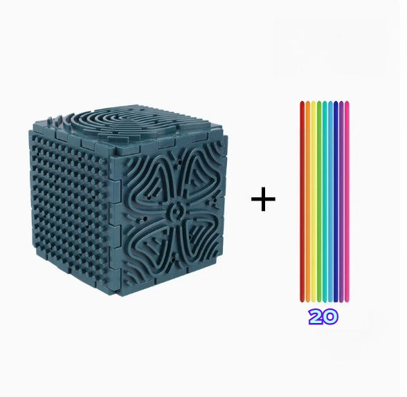 3D Sensory Puzzle Cube with Silicone Strings