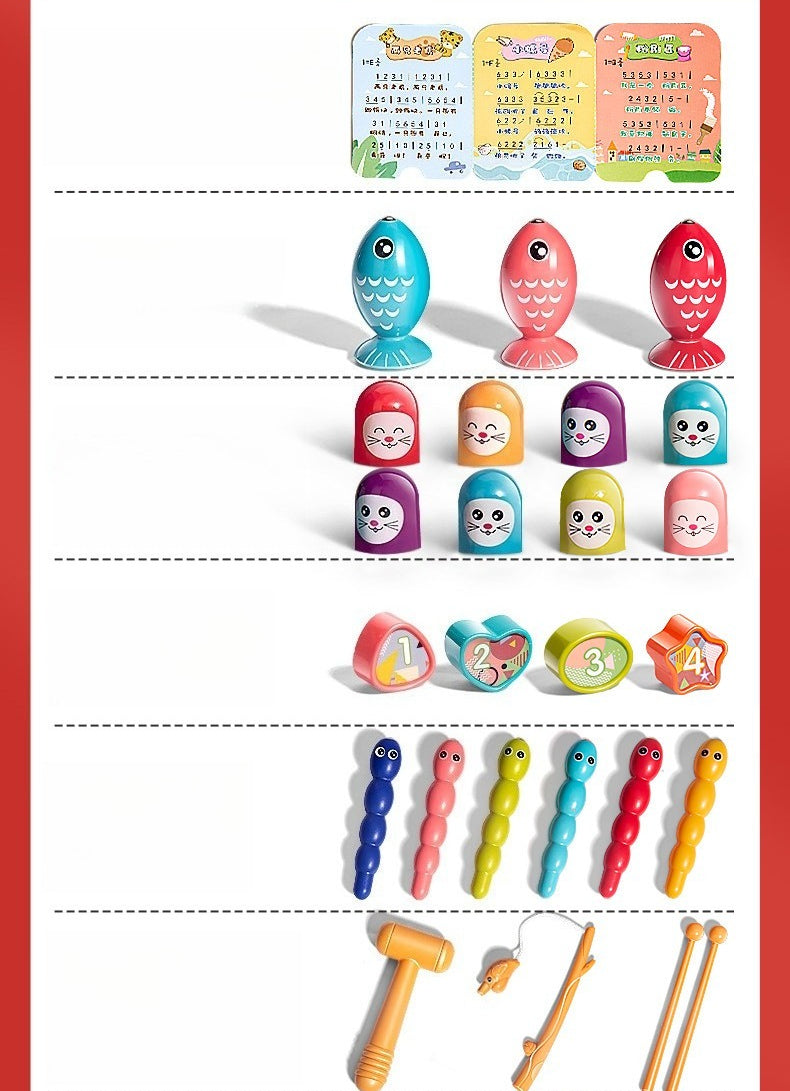 8-in-1 Toddler Activity Cube with Fishing and Whack-a-Mole Game