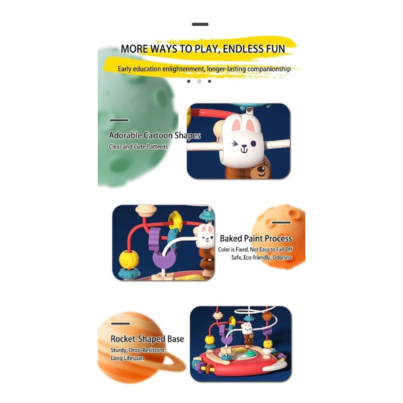 Infant & Toddler Rocket Bead Maze Activity Toy