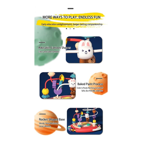 Infant & Toddler Rocket Bead Maze Activity Toy