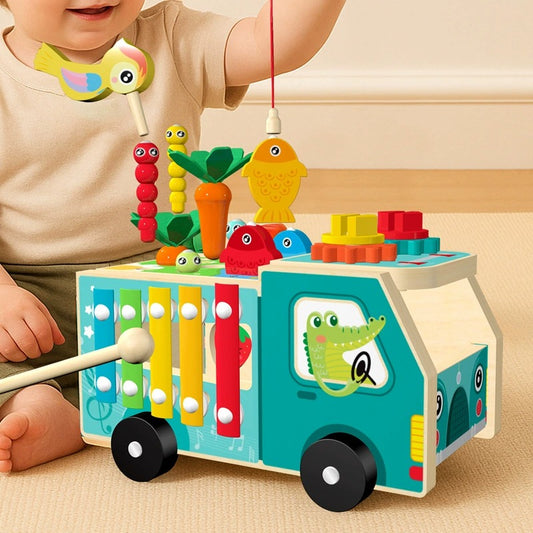 7-in-1 Wooden Activity Farm Truck