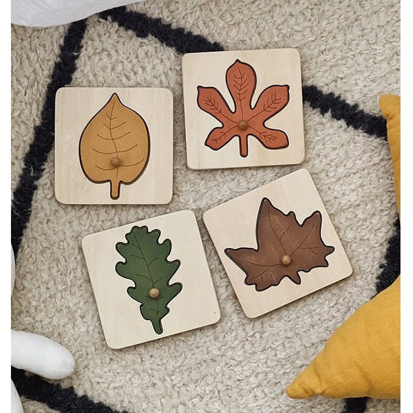 Wooden Leaf Cognition Puzzle Set