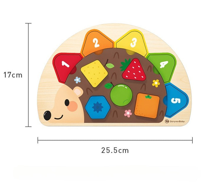 Hedgehog Wooden Shape & Color Puzzle