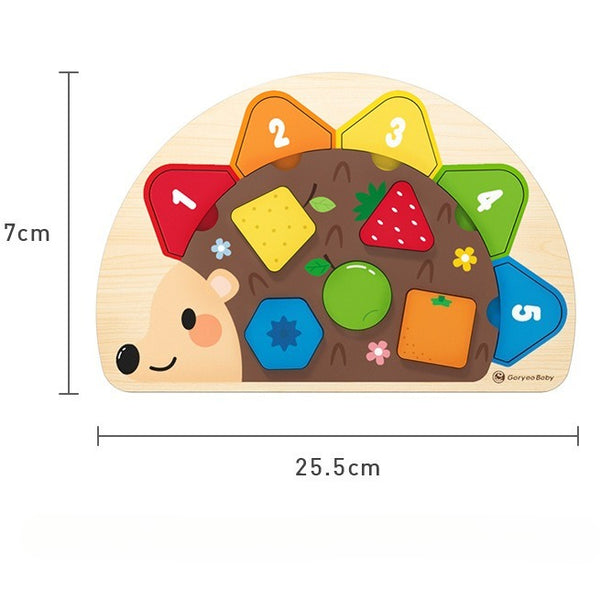 Hedgehog Wooden Shape & Color Puzzle