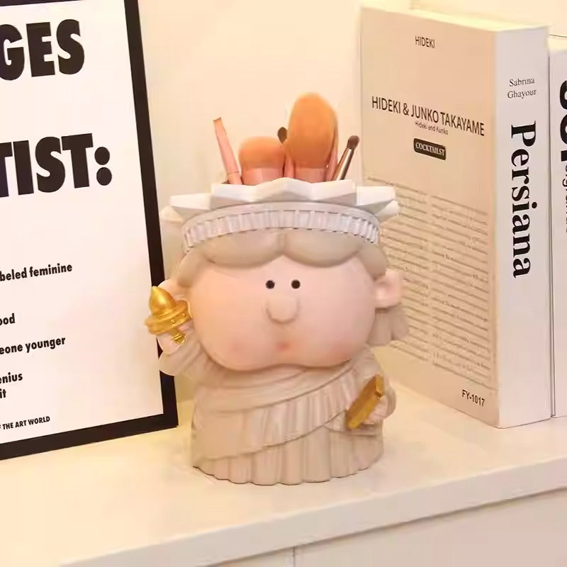 Classical Figure Sculptural Desktop Organizer