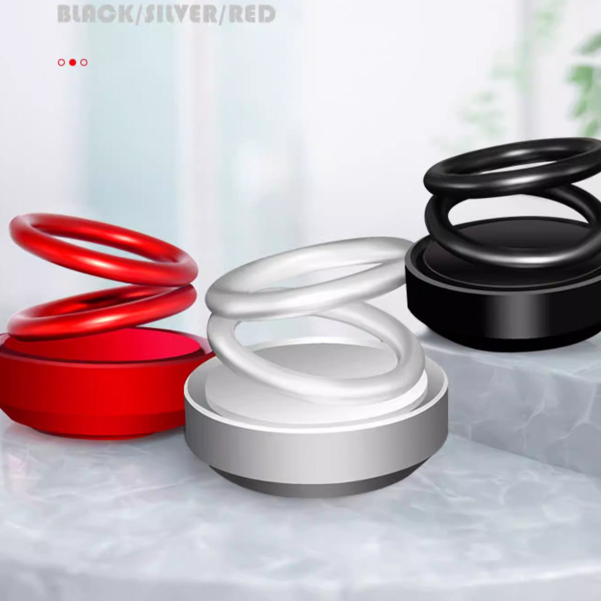 Kinetic Solar Levitating Double Ring Ornament
