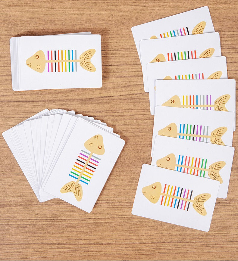 Wooden Fish Bone Color Matching & Fine Motor Skill Set