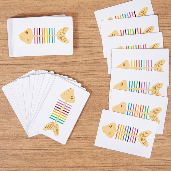 Wooden Fish Bone Color Matching & Fine Motor Skill Set