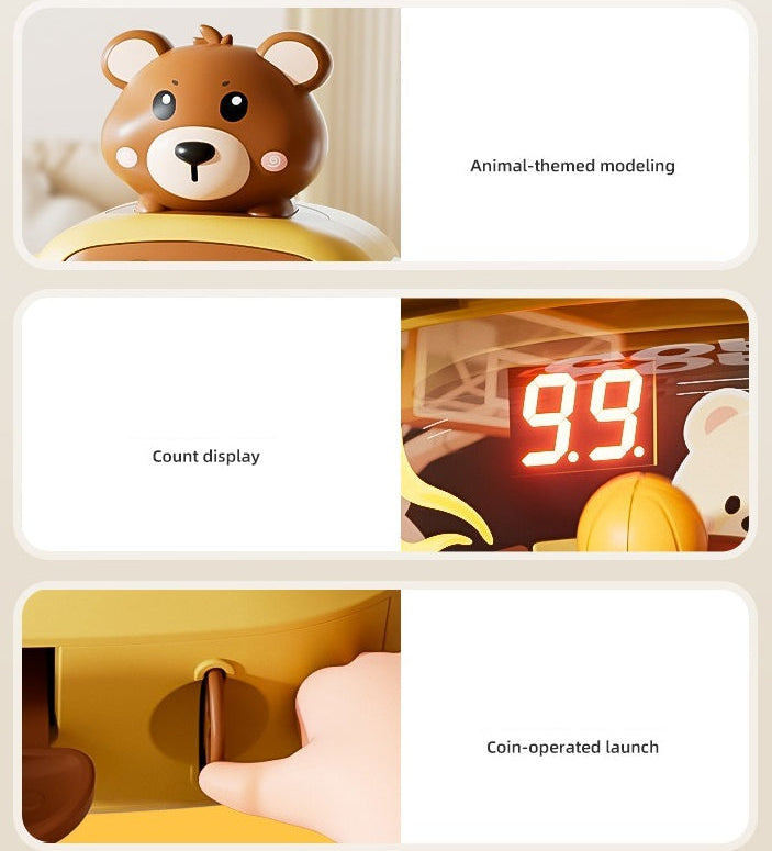 Product with animal-themed design, count display, and coin-operated launch feature.