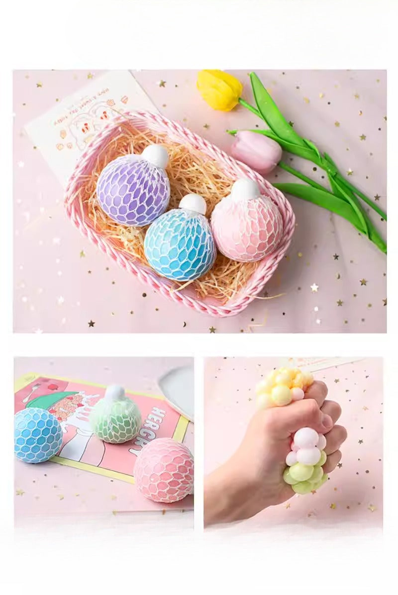 Tri-Color Mesh Grape Squish Ball