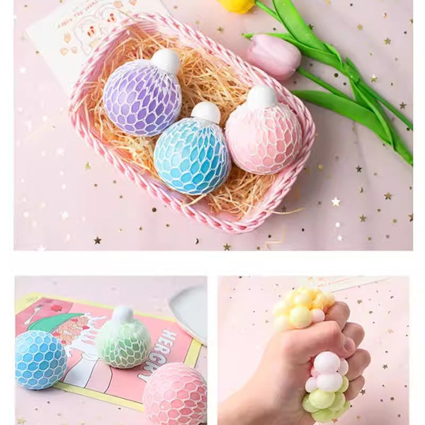 Tri-Color Mesh Grape Squish Ball